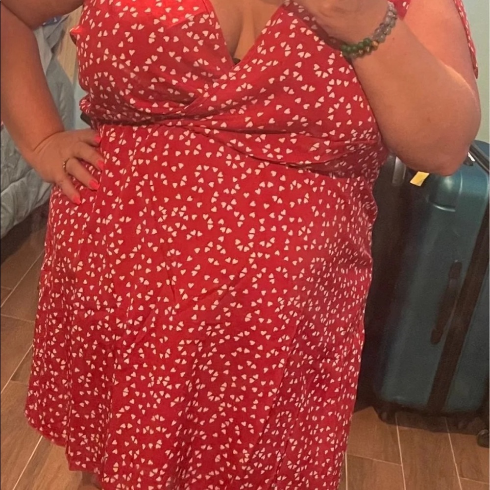 Heart print dress 1X new